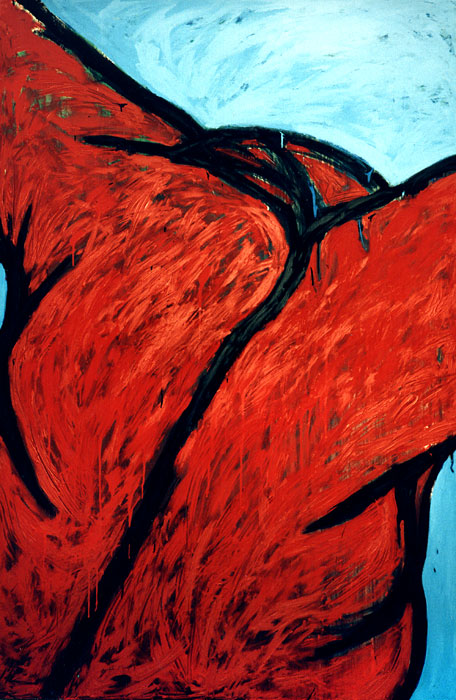 Naidos's bird, acrylic on large canvas, 98, figurative abstract, expressive, bright colours, available