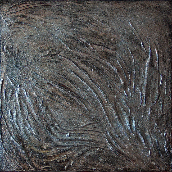 Naidos's bird, mixed media on small canvas, 2005, figurative abstract, expressive painting, luminous, textured sparkle